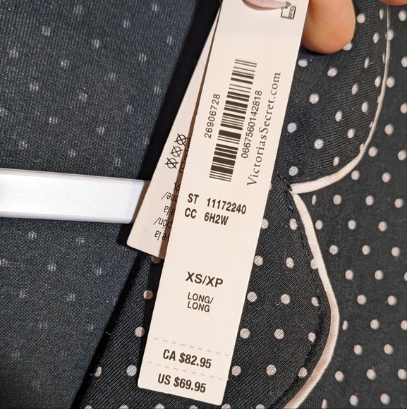 Victoria's Secret long sleeve button up top polka dot XS long - Picture 4 of 7